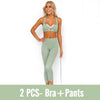 2019 New Yoga Bodybuilding Vest Set Women Fashion Tight Trousers Motion Suit Yoga Bra Pants Woman Fitness Sport Clothing Suits