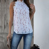 2020 spring and summer European and American fashion new women's hollow lace sleeveless tops women's clothing women tshirt