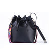 2019 New Women Bag with Colorful Strap Bucket Bag Women PU Leather Shoulder Bags Brand Designer Ladies Crossbody Messenger Bags