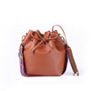 2019 New Women Bag with Colorful Strap Bucket Bag Women PU Leather Shoulder Bags Brand Designer Ladies Crossbody Messenger Bags