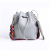 2019 New Women Bag with Colorful Strap Bucket Bag Women PU Leather Shoulder Bags Brand Designer Ladies Crossbody Messenger Bags