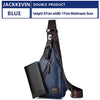 JackKevin Men's Fashion Crossbody Bag Theftproof Rotatable Button Open Leather Chest Bags Men Shoulder Bags Chest Waist Pack