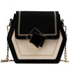 High Quality Contrast Color Scrub Leather Shoulder Bags for Women 2020 Small Hexagon Messenger Bag Phone Handbags and Handbags