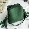 vip Fashion Scrub Women Bucket Bag Vintage Tassel Messenger Bag High Quality Retro Shoulder Bag Simple Crossbody Bag Tote