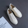 Meotina Platform Shoes Women Natural Genuine Leather Flat Casual Shoes Real Leather Lace Up White Sneakers Ladies Flats Spring
