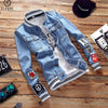 New Fashion Male Pilot Denim Jacket Mens Jackets Casual Bomber Baseball Clothing Men Brand Jean Jacket and Coats Spring Autumn
