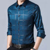 Men Casual Spring Luxury Plaid Long Sleeve Slim Shirt Shirtsocial  Fashions Mens Male High Quality Big Size Office-wear Clothing