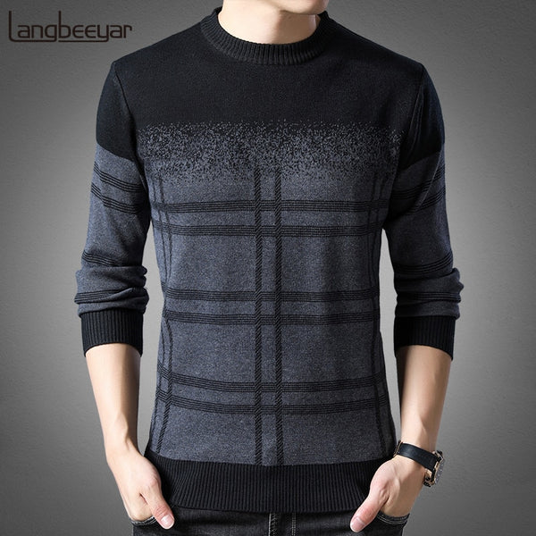 2020 New Fashion Brand Sweater Mens Pullovers Thick Slim Fit Jumpers Knitwear Woolen Winter Korean Style Casual Clothing Men