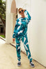 New Arrival Autumn Sexy Women Set Printed Round Neck Fashion Casual Suit Sexy Top Pants Two Piece Suit Women's Clothing