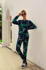 New Arrival Autumn Sexy Women Set Printed Round Neck Fashion Casual Suit Sexy Top Pants Two Piece Suit Women's Clothing