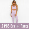 2019 New Yoga Bodybuilding Vest Set Women Fashion Tight Trousers Motion Suit Yoga Bra Pants Woman Fitness Sport Clothing Suits