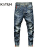 KSTUN Slim Fit Jeans Autumn and Winter Retro Blue Stretch Fashion Pockets Desinger Men Fashions Casaul Man Jeans Brand 2019