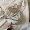 Silver Chain Design PU Leather Crossbody Bags For Women 2020 White Shoulder Messenger Handbags Small Chest Bag Travel