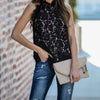 2020 spring and summer European and American fashion new women's hollow lace sleeveless tops women's clothing women tshirt