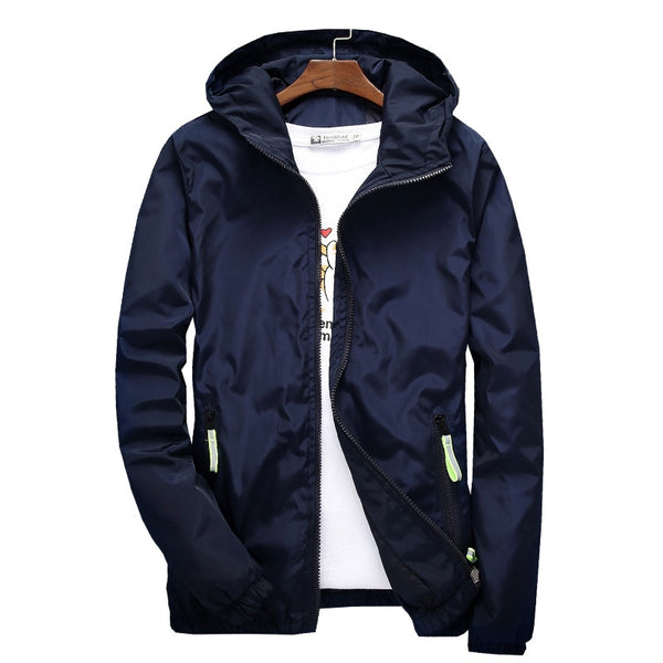 Jacket Men's Large Size Summer Bomber Spring Windbreaker cloth Streetwear Coat Hood 2020 Fashion Male Clothing 7XL Plus Size 6XL
