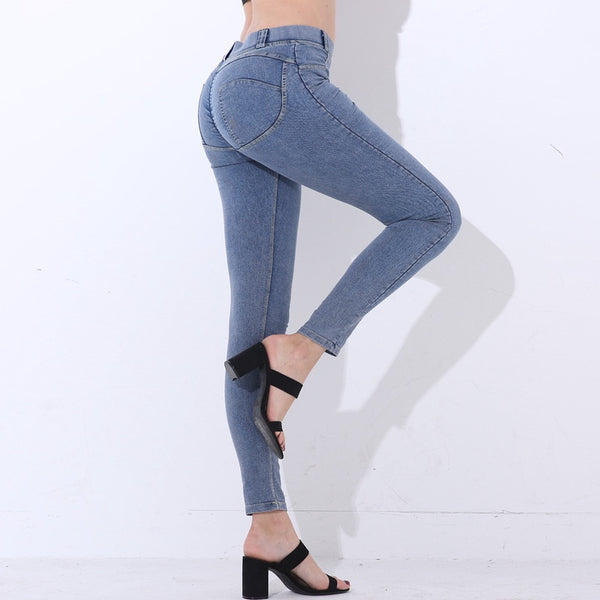 NORMOV Fashion Women Sexy Jeans Low Waist Elastic Hip Push Up Jeans Colombian Casual Pockets Zipper Pencil Pants Jeans 4 Color