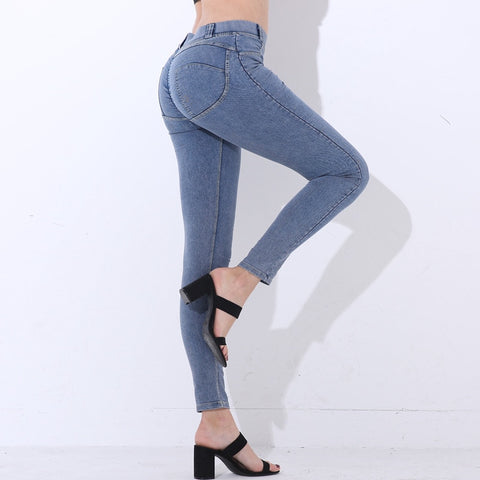 NORMOV Fashion Women Sexy Jeans Low Waist Elastic Hip Push Up Jeans Colombian Casual Pockets Zipper Pencil Pants Jeans 4 Color