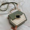 High Quality Contrast Color Scrub Leather Shoulder Bags for Women 2020 Small Hexagon Messenger Bag Phone Handbags and Handbags