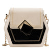 High Quality Contrast Color Scrub Leather Shoulder Bags for Women 2020 Small Hexagon Messenger Bag Phone Handbags and Handbags