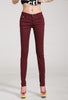 Autumn Elastic Women Pencil Jeans Pants Candy Colored Mid Waist Zipper Slim Fit Skinny Female Jean 2018 Fashion Full Length Pant