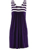 Fashion striped dress large size summer dress  loose simple sleeveless dress women's clothing