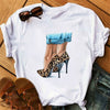 2019 New Fashion Graphic Print T Shirts Women Vogue Tshirts Casual Short Sleeves Tops Tees Feamle Clothing
