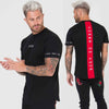 Men Cotton Short sleeve t shirt Fitness Slim Patchwork Black T-shirt Male Brand Gym Tees Tops Summer New Fashion Casual clothing