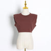 TWOTWINSTYLE Minimalist Women T Shirt O Neck Sleevelesss Elegant Short T-Shirt For Female Fashion Clothing 2020 Spring Summer