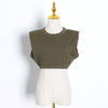 TWOTWINSTYLE Minimalist Women T Shirt O Neck Sleevelesss Elegant Short T-Shirt For Female Fashion Clothing 2020 Spring Summer