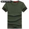Hot Sale High Quality Fashion Mens T Shirts Short Sleeve T-shirt Mens Solid Casual Cotton Tee Shirt Summer Clothing 5XL TX112