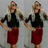 2020 Red Loose Blouse Women Short Sleeve Tops Shirt Casual Lace Tops Shirt Fashion Women Ladies Clothing Tops