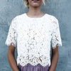 2020 Red Loose Blouse Women Short Sleeve Tops Shirt Casual Lace Tops Shirt Fashion Women Ladies Clothing Tops