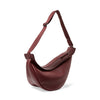 [BXX] 2020 Spring Woman New Wine Red Black Color Wide Single Strap Zipper Half Moon PU Leather Chest Bag All Match LI812