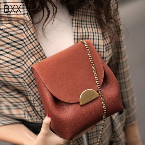 [BXX] 2020 Summer Brand Designer Shoulder Bags For Women Fashion PU Leather Handbags and Purse Vintage Messenger Bag OE488