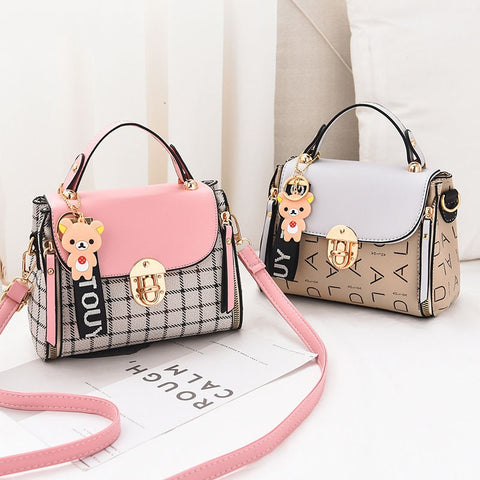 Ladies Shoulder Bags New Cute Type PU High Quality  Hot Sale Girls Diagonal bag Color Matching Casual Fashion Small Square Bags