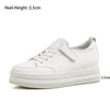 Meotina Platform Shoes Women Natural Genuine Leather Flat Casual Shoes Real Leather Lace Up White Sneakers Ladies Flats Spring